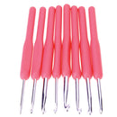 8 sizes Soft Plastic Handle Home Aluminum Crochet Knit Hook Needle  Rose Newly