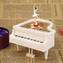 Romantic Piano Dancing Ballerina Music Box Clockwork Musical Boxes (White) Newly