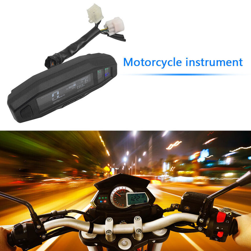 LCD Motorcycle Speedometer Odometer Tachometer Electric Injection Meter Newly