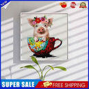 Coffee Cup Pig DIY Diamond Painting Kits Full Round Drill Wall Decor Art Cr