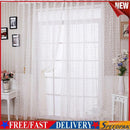 Window Curtain Plant Floral Pattern Sheer Voile Tulle Drape Valances White