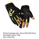 3 Finger Cut Unisex Arrow Fishing Gloves Non-Slip Angling Gloves (Yellow)