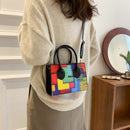 Geometric Colorful Shoulder Bag PU Leather Crossbody Female Satchels Handbags