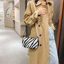 Plush Handbags Female Zebra Print Shoulder Underarm Bag Chain Purses (3)