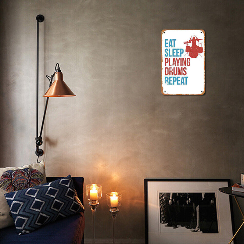 Metal Signs EAT SLEEP PLAYING DRUMS REPEAT Iron Painting Art Poster 20x30cm
