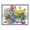 Full Cross Stitch 14CT Cotton Thread DIY Fresh Flowers Printed Embroidery Kits