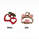 Women Bear Cherry Hair Clips Hair Claws Sweet Headwears Geometric Hairpins