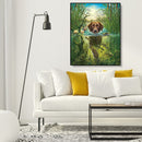 Painting By Numbers Kit DIY Swimming Dog Canvas Oil Wall Art Picture Ornament