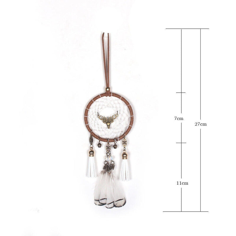 Decorative Feather Ornament Car Pendant Dream Catcher Hanging Wind Chimes