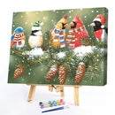 Snow Bird Oil Paint by Numbers Hand Painted Frameless Picture Home Ornament Kit