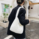 Fashion Women Plush Leopard Love Heart Large Capacity Dead Shoulder Bag Handbags