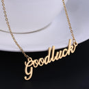 Fashion Women Letter Goodluck Pendant Charm Clavicle Chain Necklace Jewelry