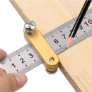 Steel Ruler Positioning Block Angle Scriber Woodworking Line Marking Gauge