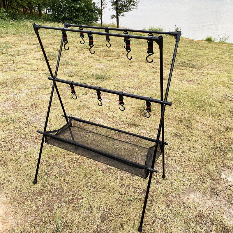 Camping Hanging Rack Aluminum Alloy Tripod Hanger Rack Foldable Hiking Equipment