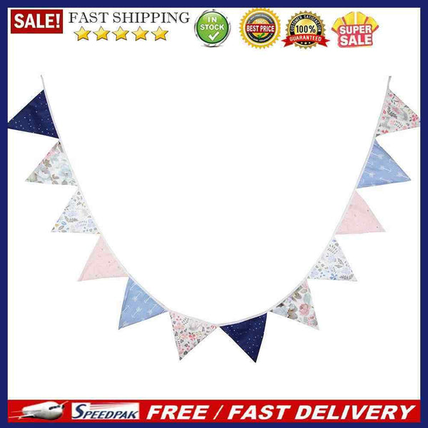 3.2m Nordic Style Printed Cotton Pennant Wedding Banner Hanging Flag Party