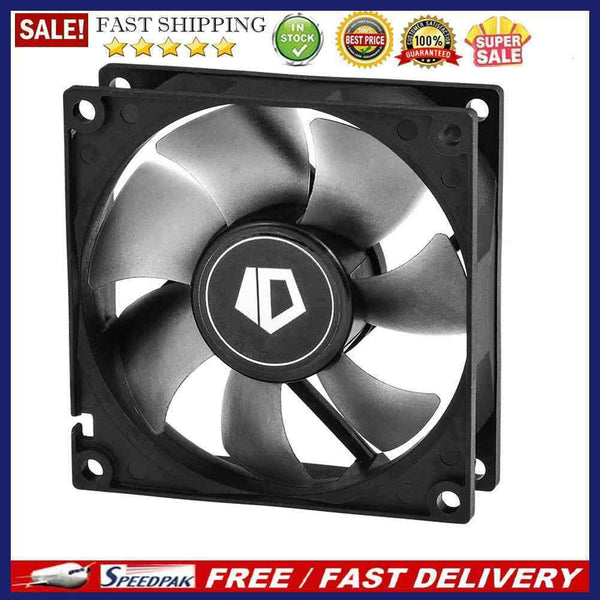 ID-COOLING NO-8025-SD 80mm Quiet Small Cooling Fan 3 Pin Desktop PC Case Cooler