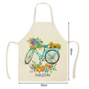 Kitchen Linen Apron Bike Print Home Restaurant Cooking Baking Bib Oil-proof
