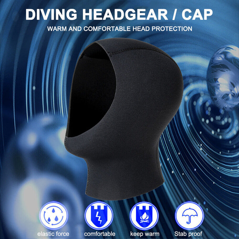 Winter Swim Warm Protect Hair Ear Scuba Diving Cap Shoulder Snorkeling Hat Newly