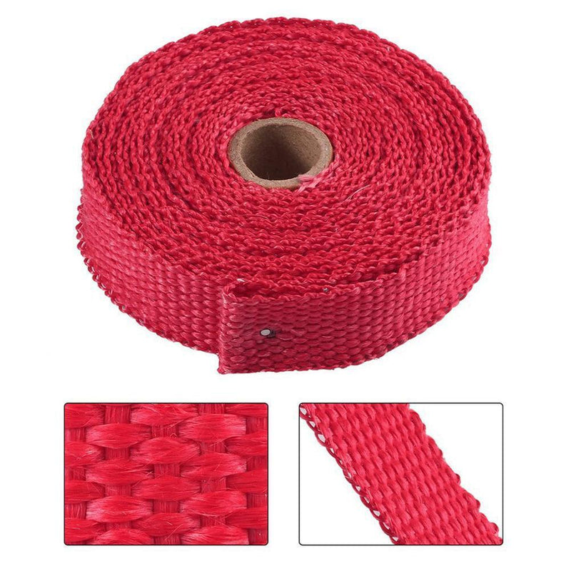 5m Thermal Exhaust Pipe Wrap Heat Resistant Cloth for Car Motorcycle (Red) Newly