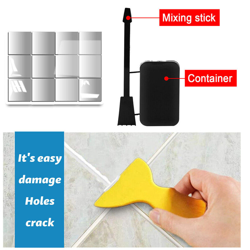 1 Set Tile Repairing Paste Waterproof Bathroom Tub Ceramic Adhesive AB Glue