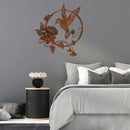 Wrought Iron Bird Garden Indoor Outdoor Hanging Metal Wall Hanging Art Decor