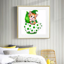 5D DIY Diamond Painting Kit Cat in Cup Part Special Shaped Drill Handicraft