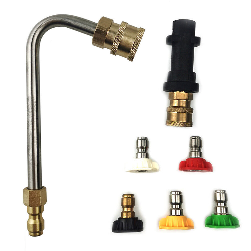 Pressure Washer Gun Adapter 120 Degree Extension Wand 5 Tips for Karcher