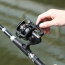 5pcs Metal Spinning Fishing Reel High Speed G-Ratio 5.2:1 NO Line(Black)
