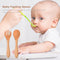 Baby Wooden Silicone Feeding Spoon Toddlers BPA-free Tableware (25) Newly