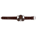 Oulm Men's Watch with Brown 3-Movt Dial Brown 23mm Stainless Steel Band