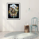 5D DIY Full Round Drill Diamond Paint Wolf Wind Chime Mosaic Rhinestone Drawing