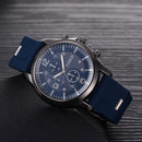 Business Casual Men Quartz Watch Silicone Strap Sports Wristwatches (Blue)