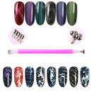 Plum Blossom Magnetic Pen Cats Eye Gel Double Head Nail Art Tool Acrylic Tool
