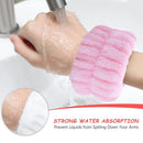 2pcs Absorbent Sweatband Wrist Flannel Wash Towel Band Reusable for Washing F