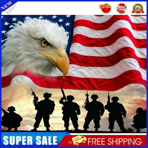 DIY Paint By Number Kit Flag Eagle Abstract No Frame for Home Decoration