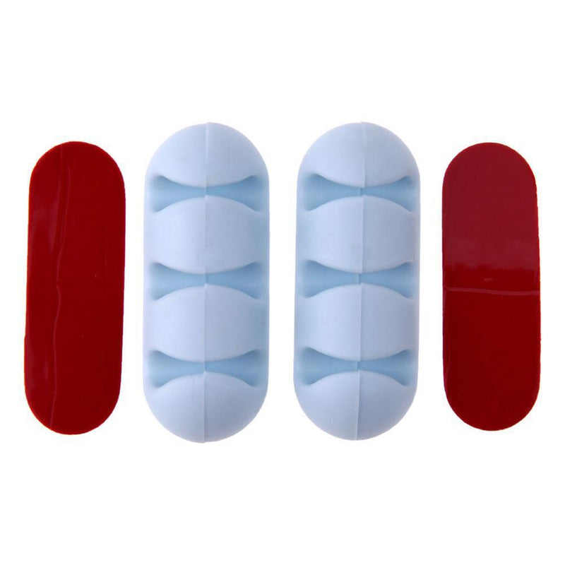 Mini Adhesive Ethernet Charging Data Earphone Cable Organizer Tool(Blue)