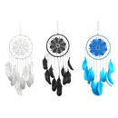 5pcs Handmade Feathers Beads Crochet Dream Catcher (White)