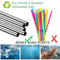 4X Straight Reusable Drinking Straws Steel Eco-Friendly w/ Brush`
