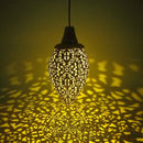 2X Solar Metallic Hollow Projection Lamp Outdoor Hanging Light Garden Decor