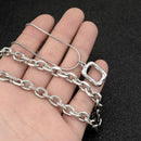 Hip Hop Jewelry Multilayer Necklace Double Layer Square Pendant Long Link Chain