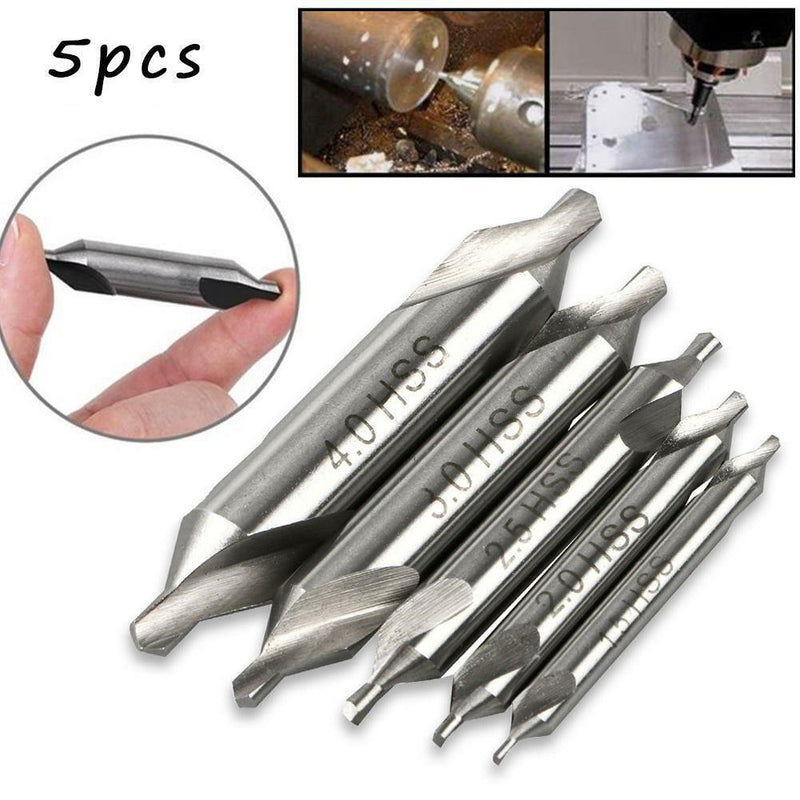 5PCS Combined Center Drill Bit Set HSS Countersink