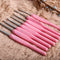 8 sizes Soft Plastic Handle Home Aluminum Crochet Knit Hook Needle  Pink