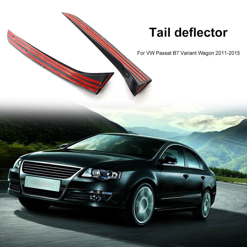 2pcs Rear Window Wing Trim Covers Carbon Patter Spoiler Canards Splitter
