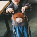 Cute Cartoon Bear Wallet Kids Storage Sling PU Shoulder Mini Bags/Brown