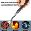 Windproof Electric BBQ Lighter USB Plasma Ignition for Gas Stove (Black)