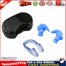Soft Silicone Swimming Earplugs Nose Clip Set Soundproof Ear Plugs (Blue) Newly
