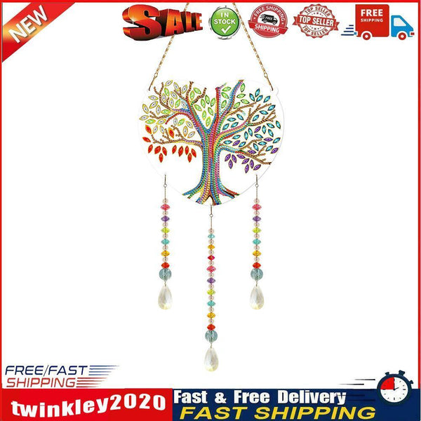 DIY Crystal Prism Teardrop Pendant Diamond Painting Kit Wind Chime (PFL03) Newly