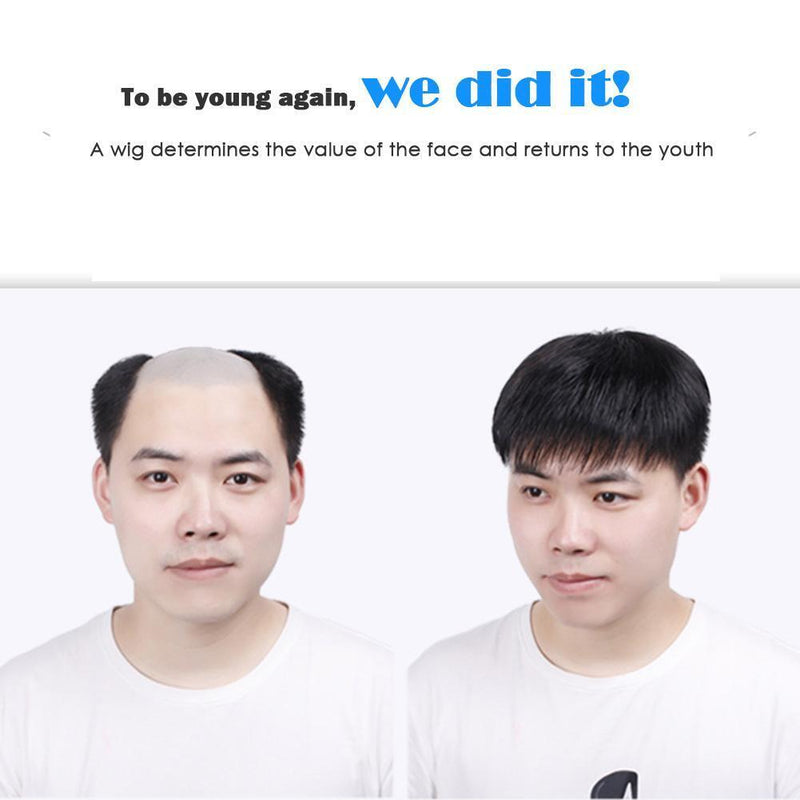 Short Synthetic Men Wigs Toupee Hairpieces Hair Replacement (Brush Cut) Newly