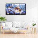 Full Drill Round Diamond Painting Kit DIY 5D Mosaic Snow Deer Rhinestone Picture