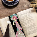 2pcs 5D DIY Diamond Painting Leather Bookmark Special-shaped Drill Tassel D
